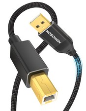 USB Printer Cable 6 Ft USB A To USB B High Speed Cord Piano MIDI Nylon