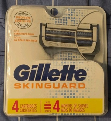 Gillette Skinguard Razor Blade with 4 Refills Cartridges. No Razor. NEW
