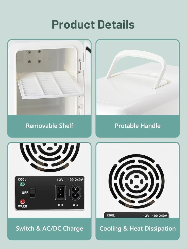 VINATO KM-26 Mini Kühlschrank 6 Liter Kühlschränke Kosmetik Getränke #Y96-354 - Bild 2 von 4