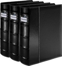 PU Leather CD/DVD Storage Binder with Zipper - 3 Pack