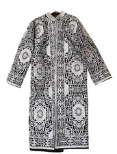 MAJESTIC  UZBEK/TAJIK  MEN'S SILVER ZARDOZI EMBROIDERED CEREMONIAL CHAPPAN