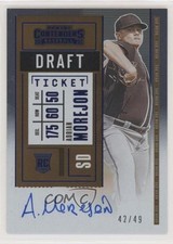 2020 Panini Contenders Draft Ticket Blue 42/49 Adrian Morejon #108 Auto 0c6