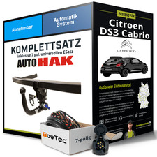 Für CITROEN DS3 Cabrio Anhängerkupplung abnehmbar +eSatz 7pol uni. 01.2013-jetzt