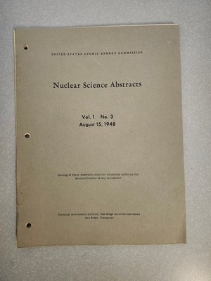 Antique Nuclear Science Abstracts Atomic Energy Commission Declassified 1948 VG!