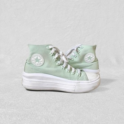 Converse Chuck Taylor Move Platform Mint Sage Green Floral Charm High Top Size 6