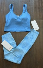 NWT Lululemon Matching Set Align Legging Sz2 Smoothie /Align Tank sz4 Ocean Blue