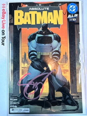 ABSOLUTE BATMAN #1 1ST PRINT SCOTT SNYDER SIGNED RED SIGNATURE W COA NM+