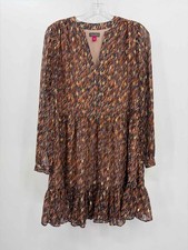 Pre-Owned Vince Camuto Brown Size XS Short Long Sleeve Dress