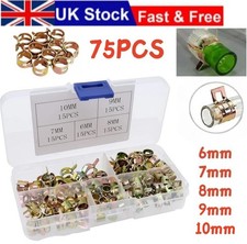 75X 6-10mm Spring Hose Clip Self Clamping For Motorcycle Fuel Air Gas Water Pipe