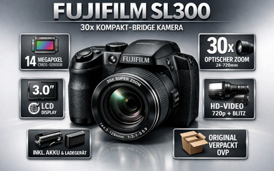   Fujifilm SL300 14MP  30x Kompakt Bridge Digitalkamera Foto Kamera Camera OVP