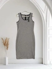 Espresso Women’s Bodycon Midi Dress Size Large Geo Print Lightweight Stretch NWT