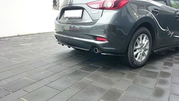 Maxton Design Diffusor Heckansatz Passend FüR Mazda 3 BN (Mk3) FL Schwarz Hochgl-image