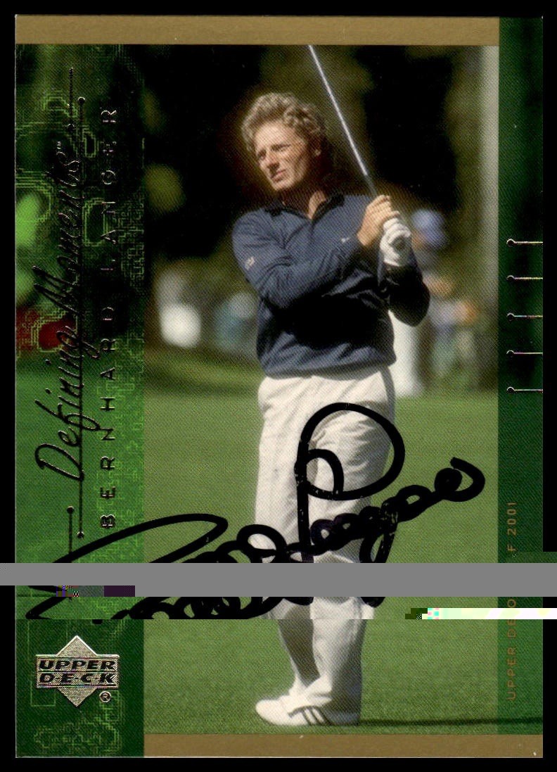 Bernhard Langer 2001 Upper Deck Defining Moments Golf #135 Autographed Signed
