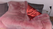 Pelzdecke echtfell Fuchs Pink Shadow Fox Fur Blanket 190x180cm