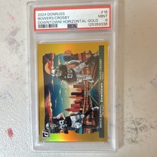 2024 Panini Donruss Downtown Gold /10 #16 Brock Bowers Maxx Crosby PSA 9 Raiders