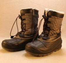 Cat Jack Boys Thermolite Insulated Winter Boots Gray Black Size 4 Snow Kids