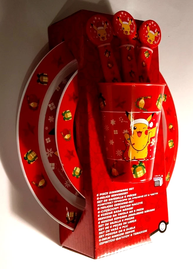 Pokémon - Weihnachts-Edition - 6-teiliges Service Set - rot - Geschirr Set - neu - Bild 2 von 4