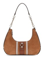 Guess Erenia Top Zip Shoulder Bag Schultertasche Tasche Cognac Multi Braun Neu