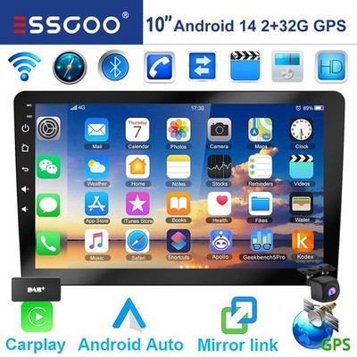 DAB+ 4+128G 9 Zoll 2 DIN Autoradio Android 15 Carplay GPS Navi RDS Bluetooth 5.0