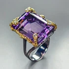 Fine Art 40 ct Natural Amethyst Ring 925 Sterling Silver Size 8 /R473769