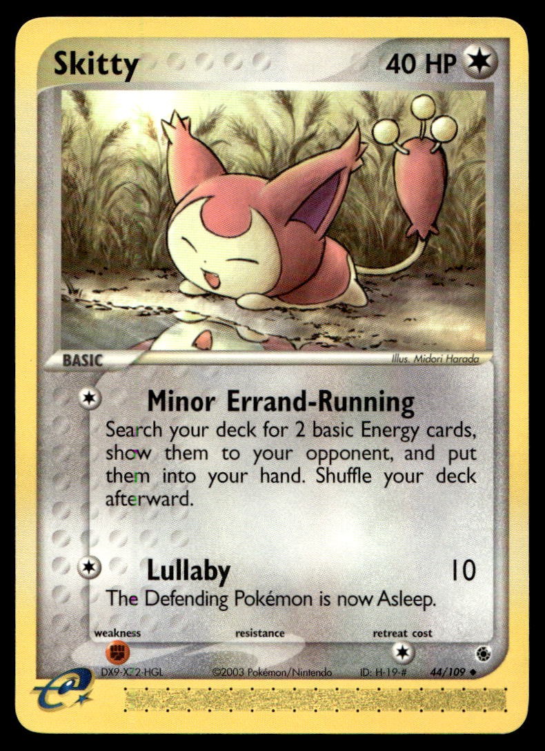 EX-NM Ruby and Sapphire Skitty Uncommon 44/109 2003 Pokemon TCG