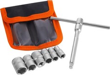 Folding Mini T-Handle Socket Set 1/4'' Drive Tool Kit for Motorcycle ATV 007