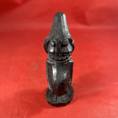 Small Carved Black Wood Tiki Figurine Figure Sculpture Handcarved?