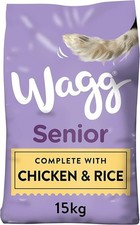 Wagg Senior Complete Dry Dog Food Chicken & Rice 15kg - 28% Meaty Ingredients 1.72 per kilo