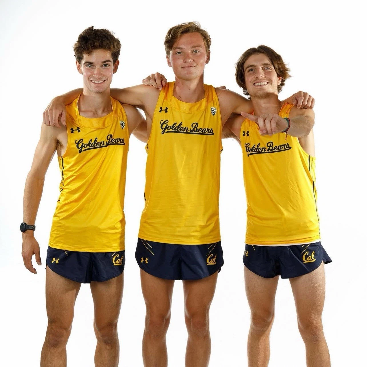 Mens Under Armour Cal Bears Team Issued Lined Running Shorts Blue XL
