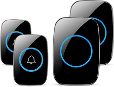 Wireless Doorbell, Waterproof Door Bell Kit, Distinguish Front and Rear Doors, O