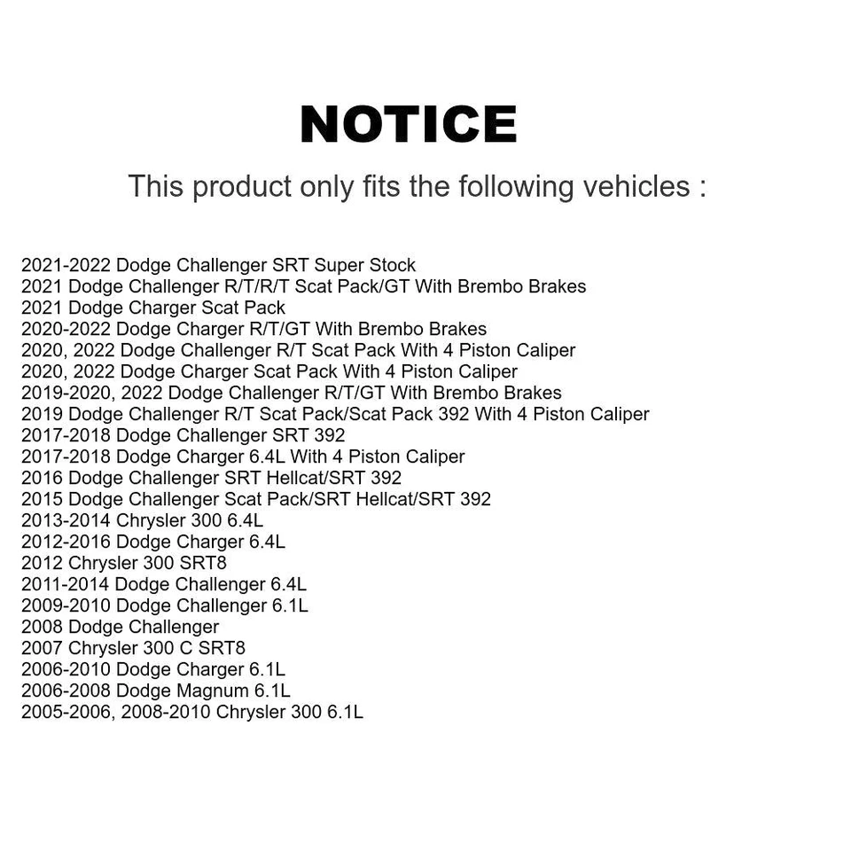 Front Rear Quiet Brake Rotors for Chrysler 300 2005-2014 oe69 Coated Aftermarket - Image 2 of 4