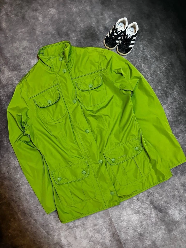 Barbour Featherweight Utility Jacket Women's Lime Green Waterproof Size UK 12 - Photo 2/4