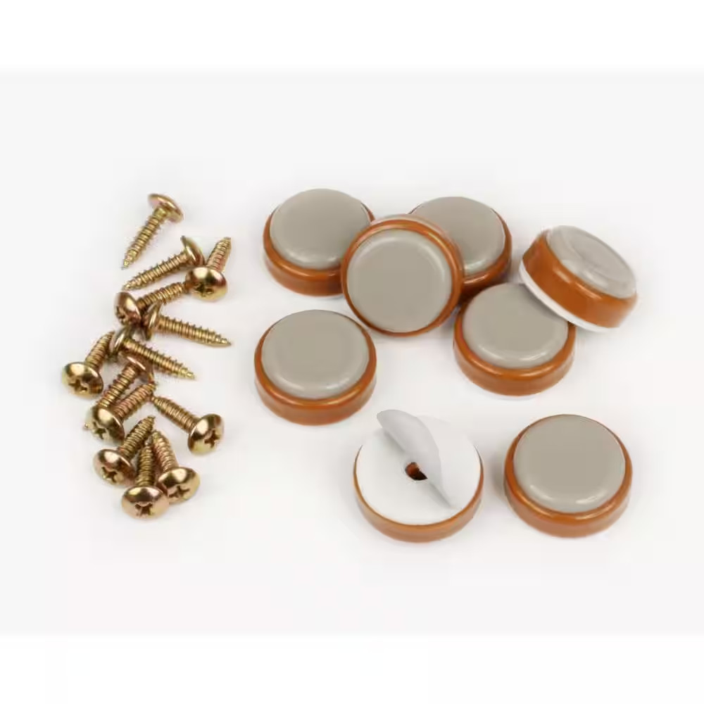 1 In. round Caramel Color Self Stick or Screw on Floor Prote
