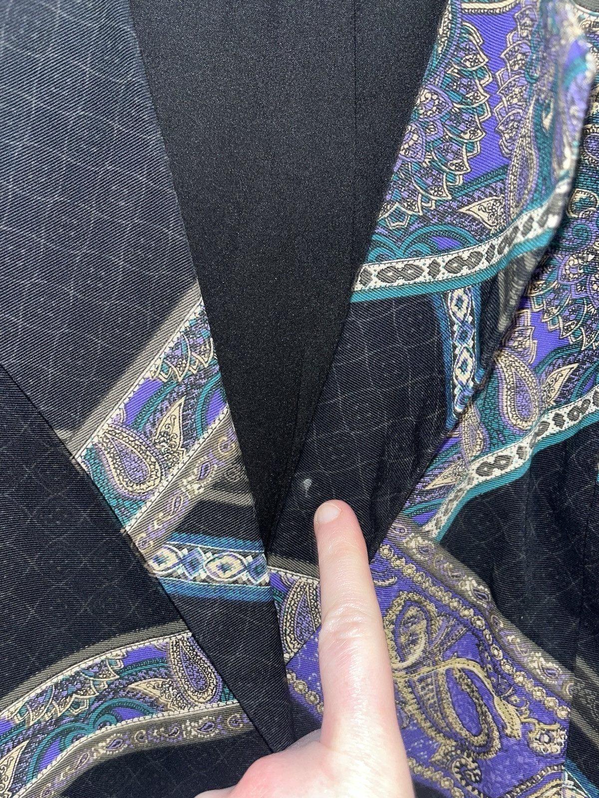 Chico's cropped jacket open front patchwork print… - image 3