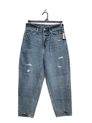 Old Navy Barrel Balloon Extra High Rise Distressed Blue Jeans , size 8 NWT