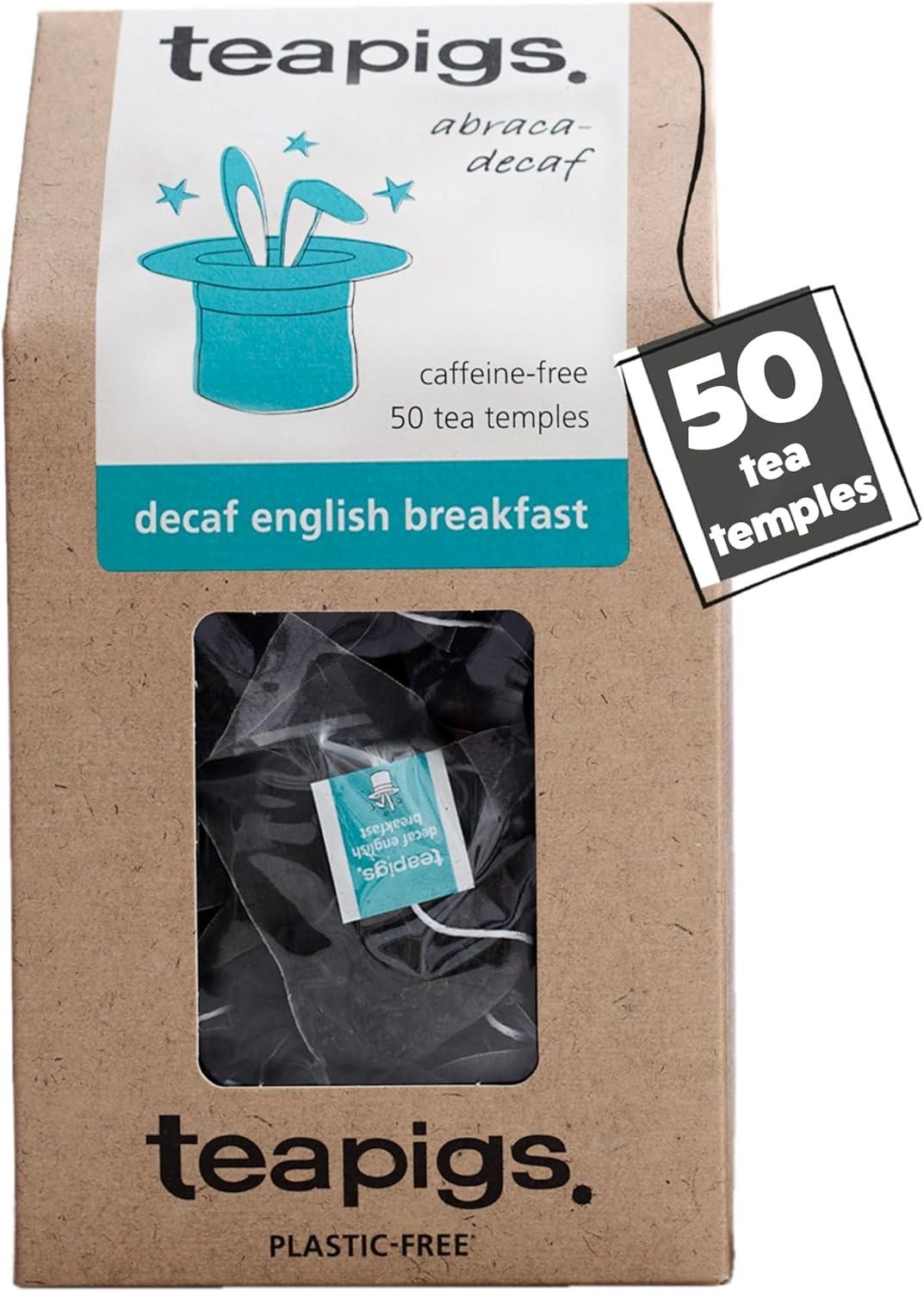 teapigs Decaf English Breakfast Black Tea, 50 Tea Bags | All Natural, No Nasties, Big Leaves, Big Flavour, Plant-Based Tea Temples, Recyclable Paperboard Pack, 50 Teabag Pack - Image 4
