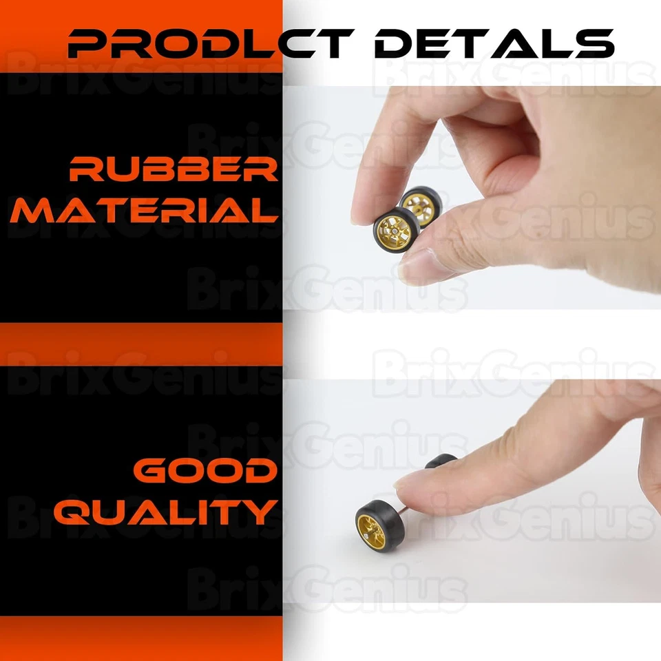 1/64 Ruote Miste/Casuali Real Riders Ruote Cerchioni Pneumatici Set per 10 Auto  - Immagine 4 di 4