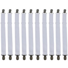 Septe 10 pcs White Adjustable Bed Sheet Straps,Bed Sheet Clips,Sheet Holders ...
