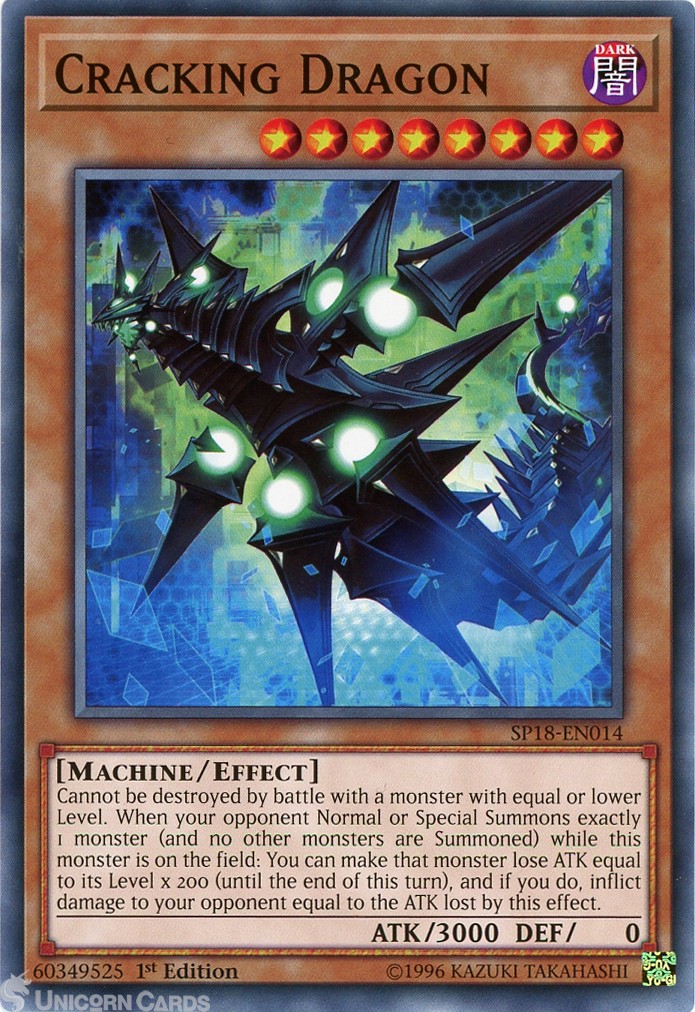 SP18-EN014 Cracking Dragon : Common 1st Edition Mint YuGiOh Card