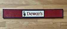 DEWAR’S VINTAGE SCOTCH WHITE LABEL WHISKEY RED RUBBER BAR SPILL MAT 23” X 3.25”