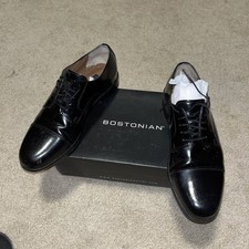 Mens Bostonian Classic Akron black leather First Flex oxford shoes 9.5M org. box