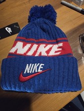 NIKE BLUE RED ADULT KNIT BEANIE. NEW