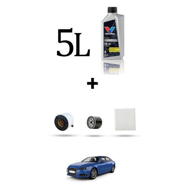 Hoffcar Wartungsset 3 Filter Und 5L ÖL FüR Audi A4 (B9, 8W) 1.4 Tfsi 110KW Ab-image