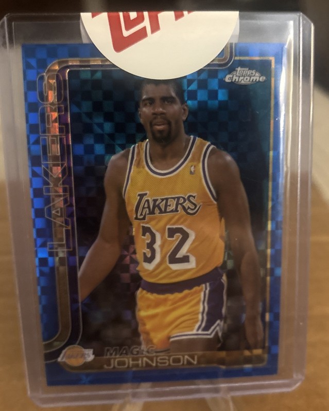 2025-26 Topps Chrome Magic Johnson Blue X-Fractor SP Lakers