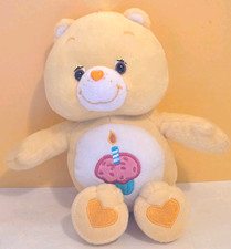 Birthday Bear Care Bear 2003 Cupcake Badge Collectable 11" Plushie Free Shipping