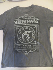 FEUERSCHWANZ T-Shirt Größe L grau BATIK  - DAS ELFTE GEBOT - GEBIETET ZU LEBEN -