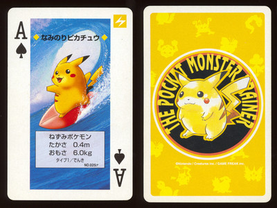 1998 Surfing Pikachu Ace of Spades Pokemon Yellow Deck Japanese