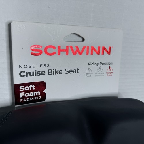 K3 NEW SCHWINN CRUISE NOSELESS X-WIDE COMFORT BICYCLE CYCLING SADDLE SEAT BLACK - Picture 2 of 5
