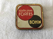Ancienne Boite avec AIGUILLES PHONO  BOHIN  4 x 4cm Fortes  B1
