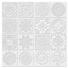 Mandala Stencils 16 Pcs 6 x 6 inch Reusable Dot Painting Templates for DIY